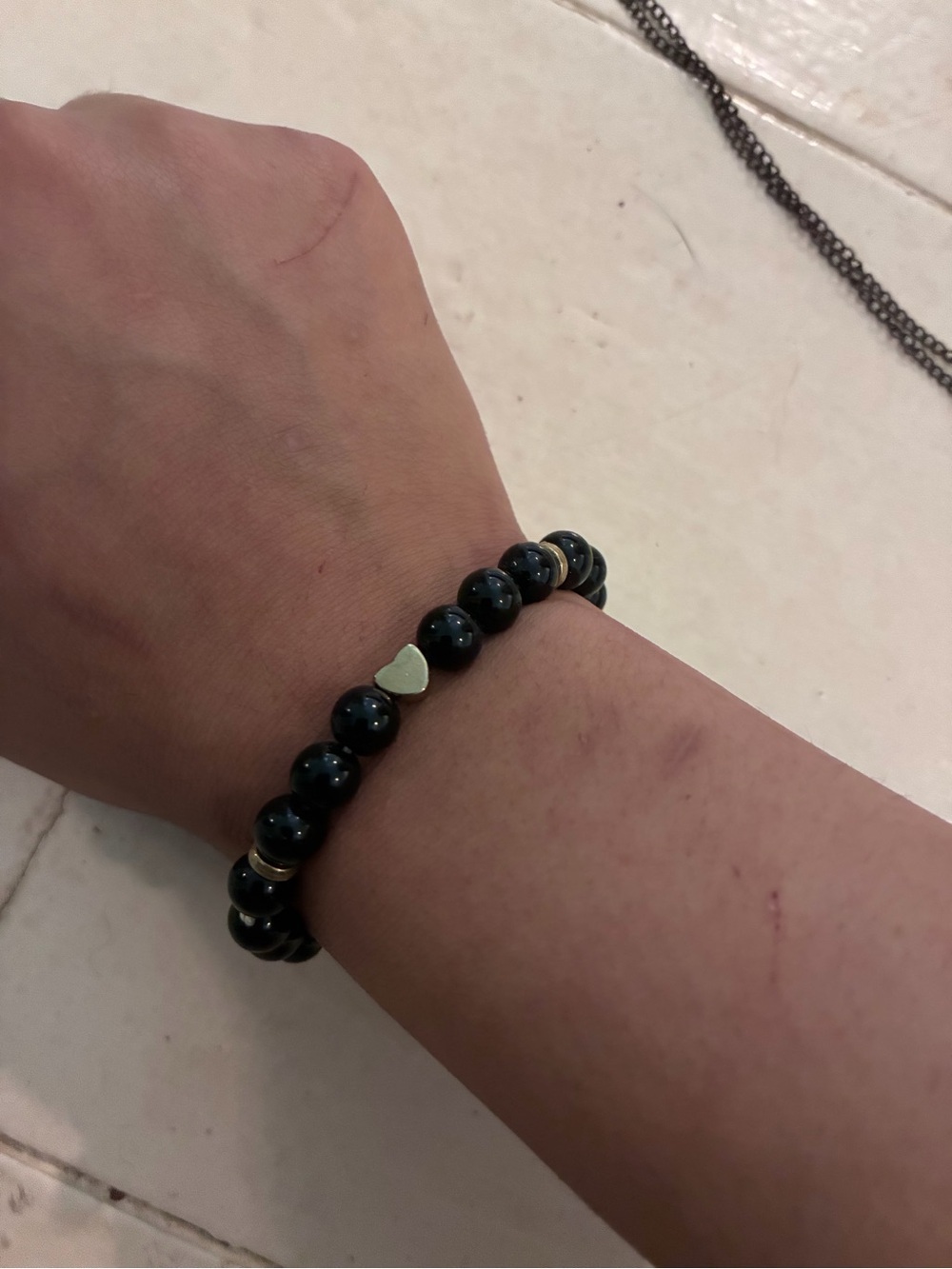 Black Onyx Heart Bracelet